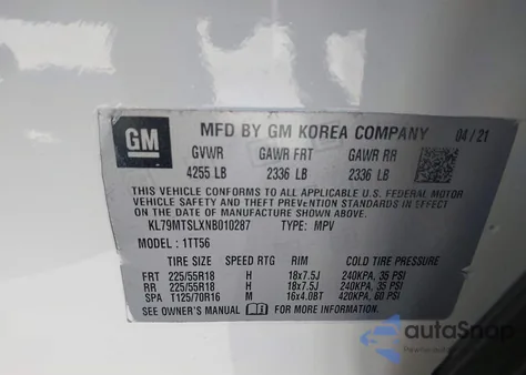 2022 Chevrolet Trailblazer Fwd Rs from USA, damaged, VIN KL79MTSLXNB010287